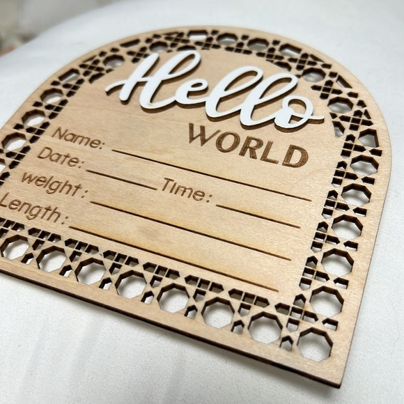 Wooden Baby Announcement Sign - Picture 3 of 4